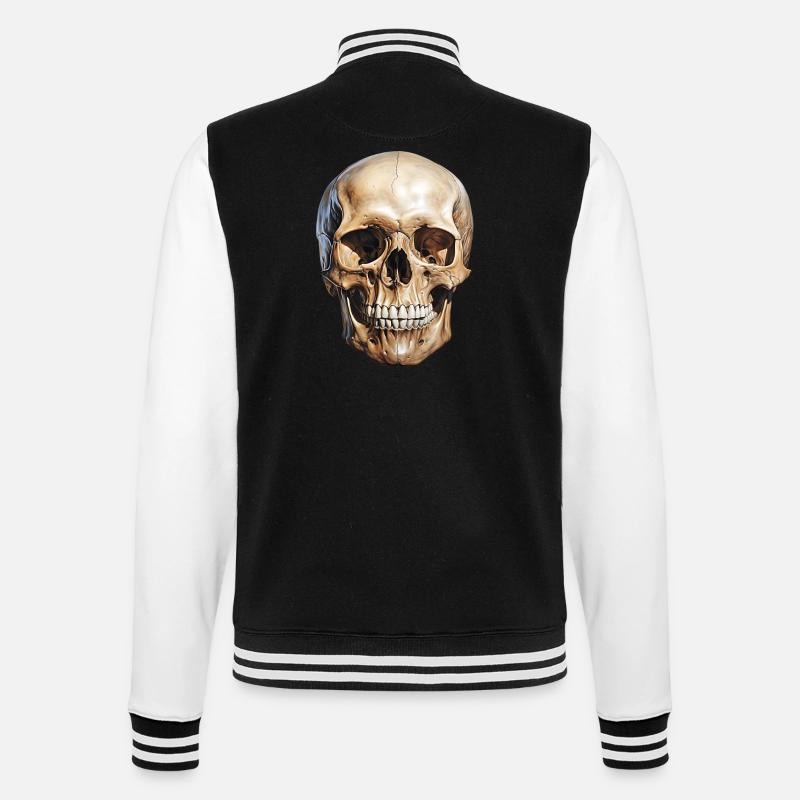Crâne Crâne, symbole de mort et de danger - Veste Teddy - noir/blanc