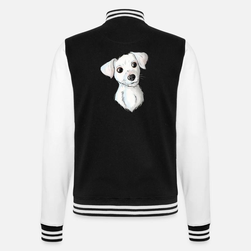 Jack Russell Pattern 2 - College-Sweatjacke - Schwarz/Weiß