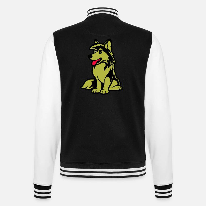 dog comic hund - College-Sweatjacke - Schwarz/Weiß