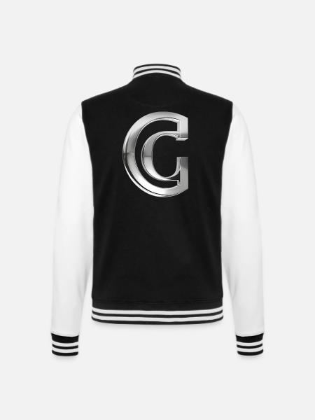 Chrome ,, C " Metallic - College-Sweatjacke - Schwarz/Weiß