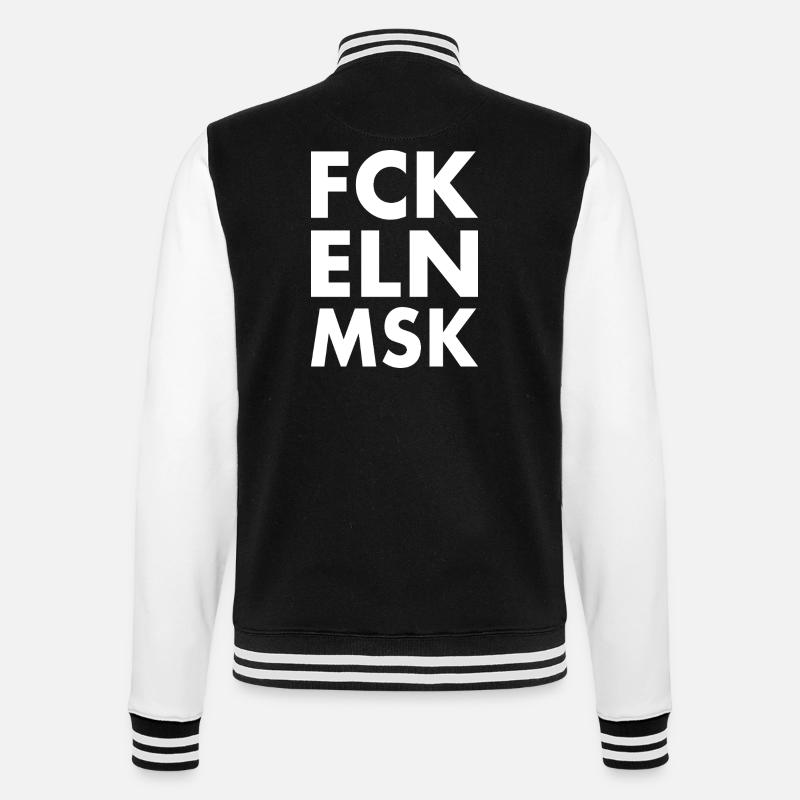 Fck eln msk - College Sweat Jacket - black/white