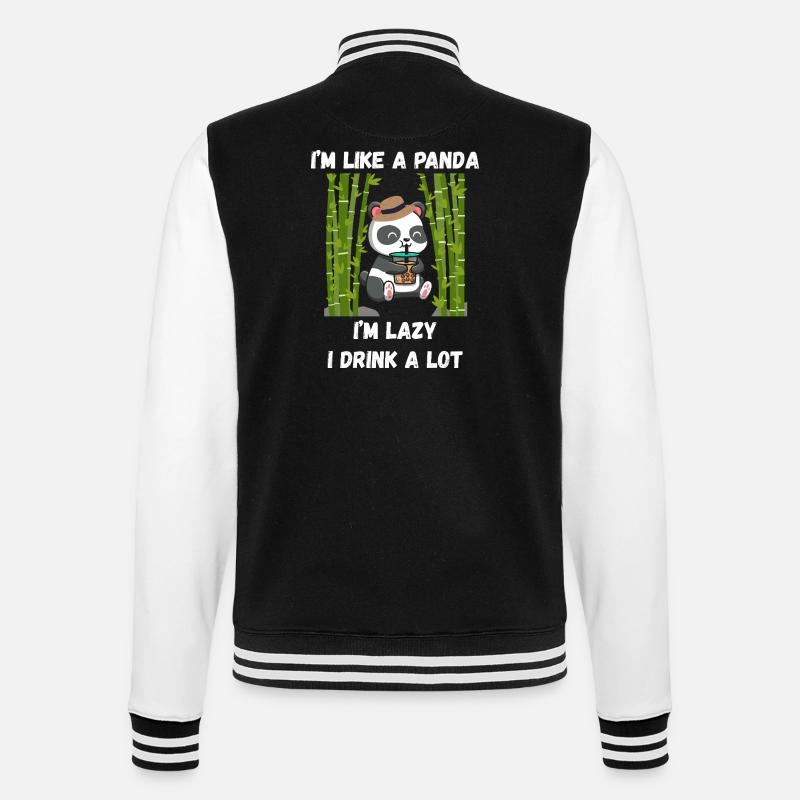 Lazy panda mode - College Sweat Jacket - black/white