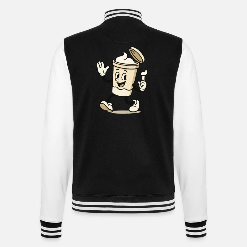 eiscreme becher comic - College-Sweatjacke - Schwarz/Weiß