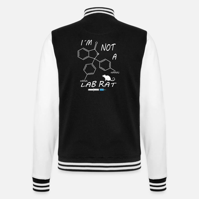 Ich bin keine Labor Ratte - College-Sweatjacke - Schwarz/Weiß