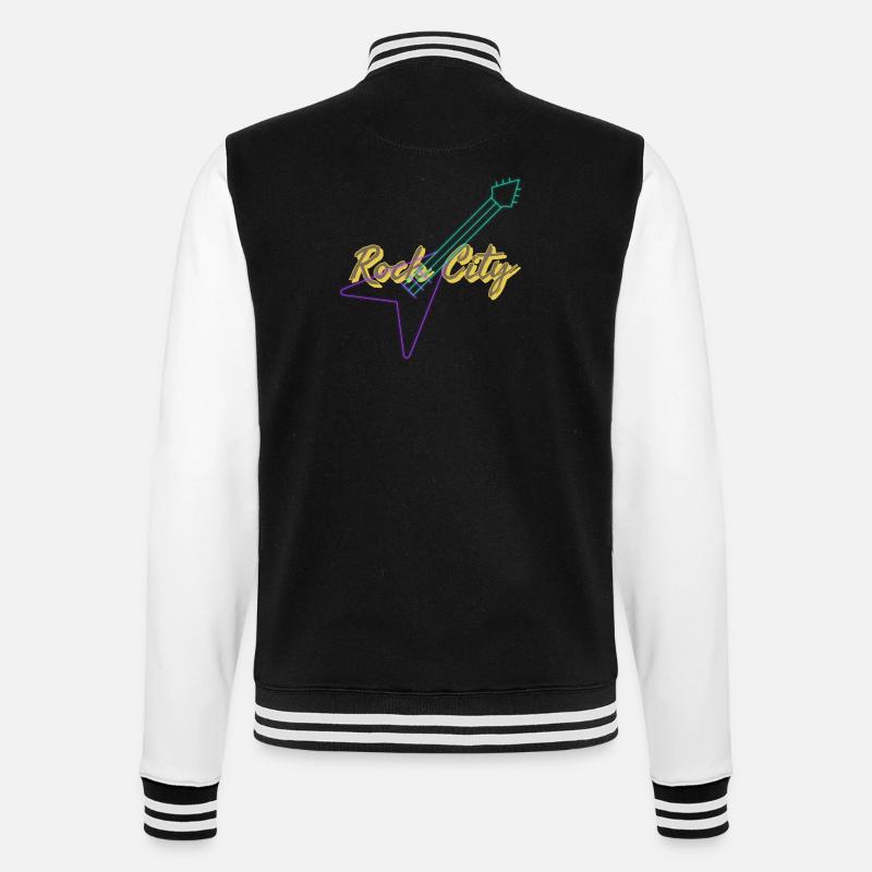 Rock’n’Roll - College-Sweatjacke - Schwarz/Weiß