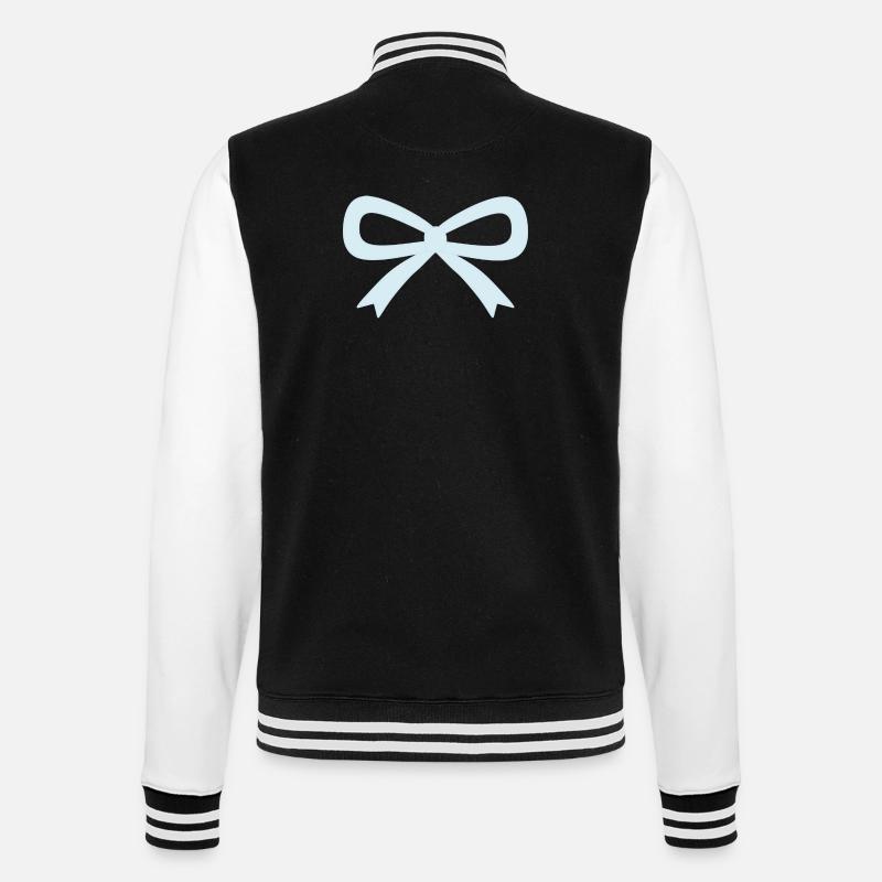 Hellblaue Schleife - College-Sweatjacke - Schwarz/Weiß