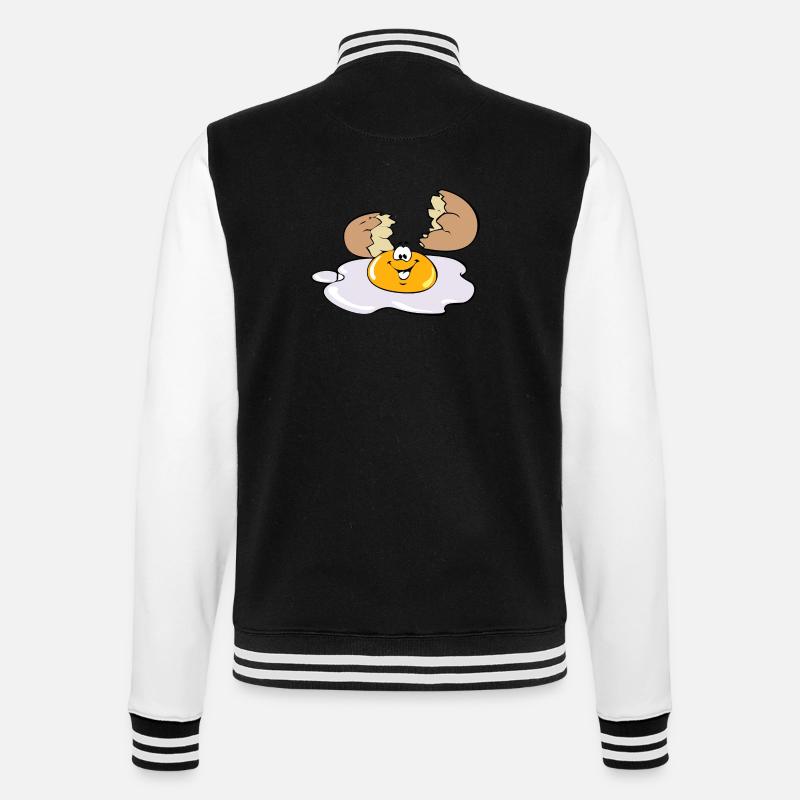 Spiegelei Ei Egg - College-Sweatjacke - Schwarz/Weiß