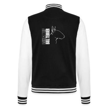 Miniature Bull Terrier Profile Dog Dogs Wilsigns - College Sweat Jacket - black/white - Back - Marisol (170cm)