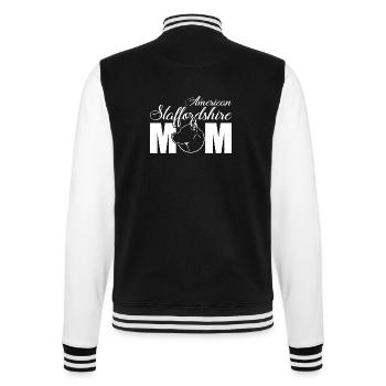 American Staffordshire Profile Mom Dogs Wilsigns - College Sweat Jacket - black/white - Back - Marisol (170cm)