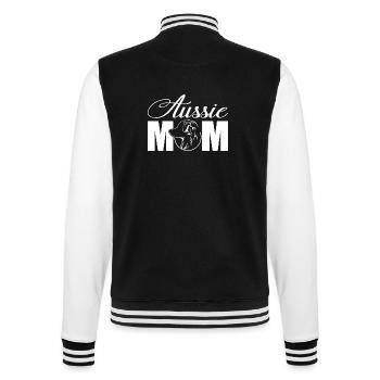 Aussie Profile Mom Dogs Dog Wilsigns - College Sweat Jacket - black/white - Back - Marisol (170cm)