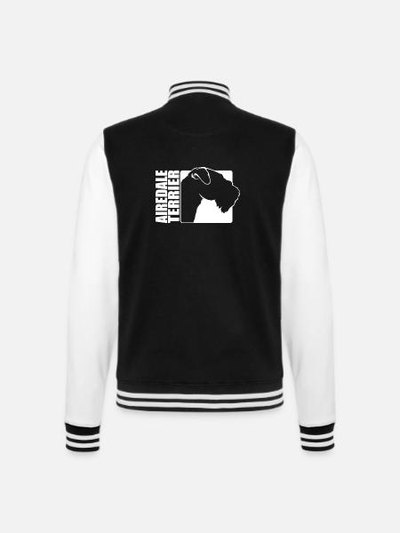 Airedale Terrier Profil Hund Hunde Wilsigns - College-Sweatjacke - Schwarz/Weiß