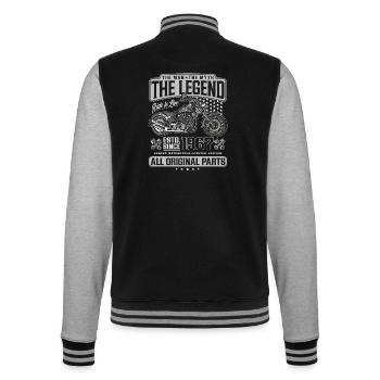 1967 Vintage Man Myth Legend Moto - Veste Teddy - noir/gris chiné - Dos - Marisol (170cm)