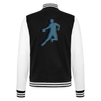 HANDBALL Streifenraster 3C - College-Sweatjacke - Schwarz/Weiß - Hinten - Marisol (170cm)