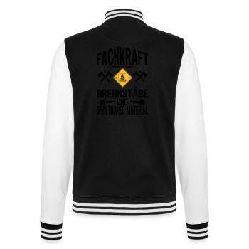 Fachkraft Holz - College-Sweatjacke - Schwarz/Weiß - Hinten - Marisol (170cm)