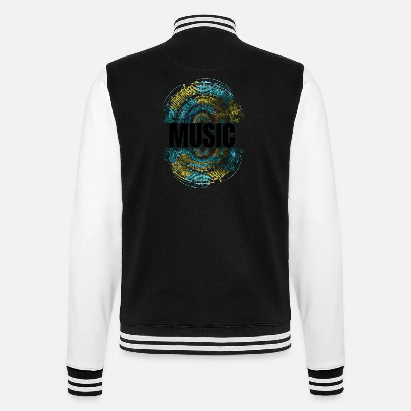 Music - College-Sweatjacke - Schwarz/Weiß