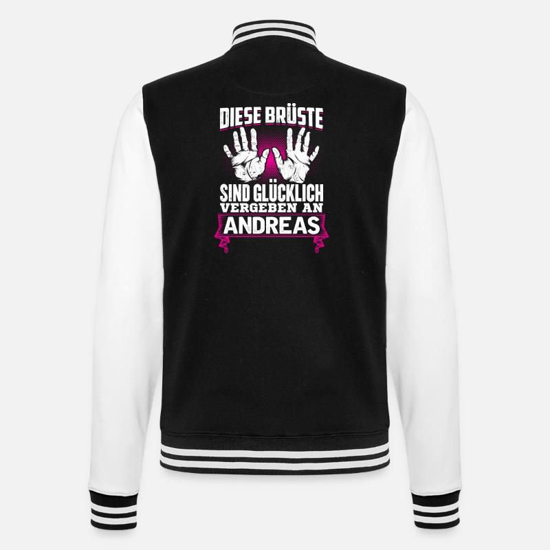 ANDREAS - Brüste Geschenk - College-Sweatjacke - Schwarz/Weiß