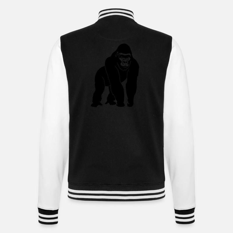 Silhouette de gorille - Veste Teddy - noir/blanc