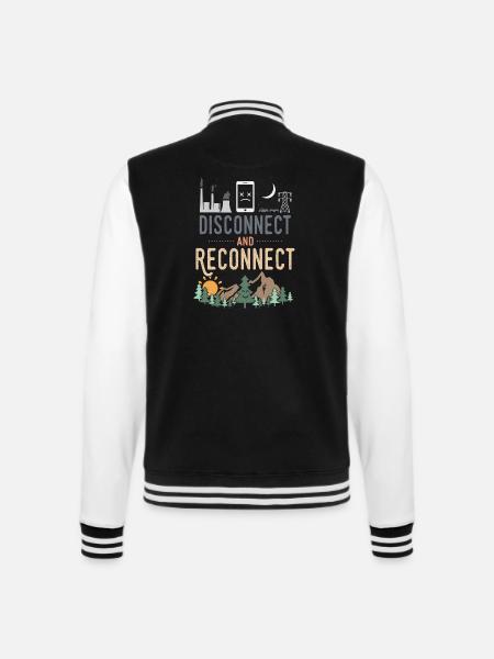 Disconnect And Reconnect - College Sweat Jacket - black/white
