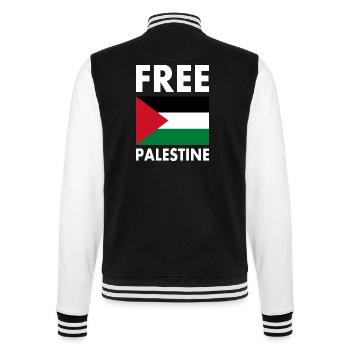 Free palestine - College Sweat Jacket - black/white - Back - Marisol (170cm)