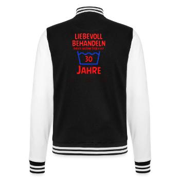 SSW131 30 Jahre im Geburtstag - College-Sweatjacke - Schwarz/Weiß - Hinten - Marisol (170cm)