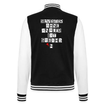 Silvester ohne Knaller ist schlechti - College-Sweatjacke - Schwarz/Weiß - Hinten - Marisol (170cm)