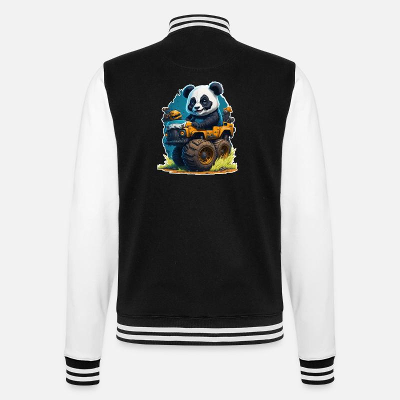 Panda - College Sweat Jacket - black/white