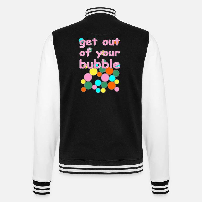 bubble englische Version - College-Sweatjacke - Schwarz/Weiß
