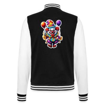 Clown / Zirkus / Fasching / Karneval / verspielt - College-Sweatjacke - Schwarz/Weiß - Hinten - Marisol (170cm)