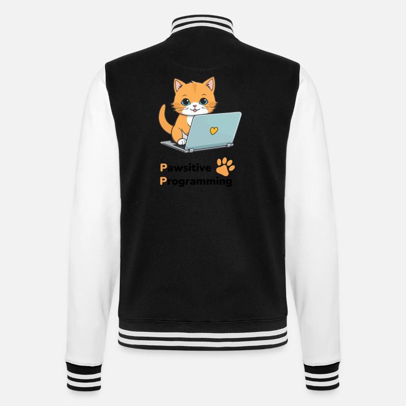 Pawsitive programming - College-Sweatjacke - Schwarz/Weiß
