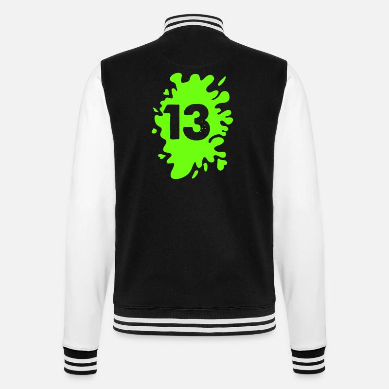 Klecks 13 - College-Sweatjacke - Schwarz/Weiß