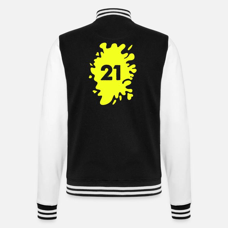 Klecks 21 - College-Sweatjacke - Schwarz/Weiß