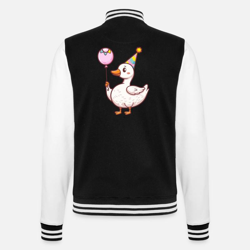 Goose Birthday Comic Cute - College Sweat Jacket - black/white