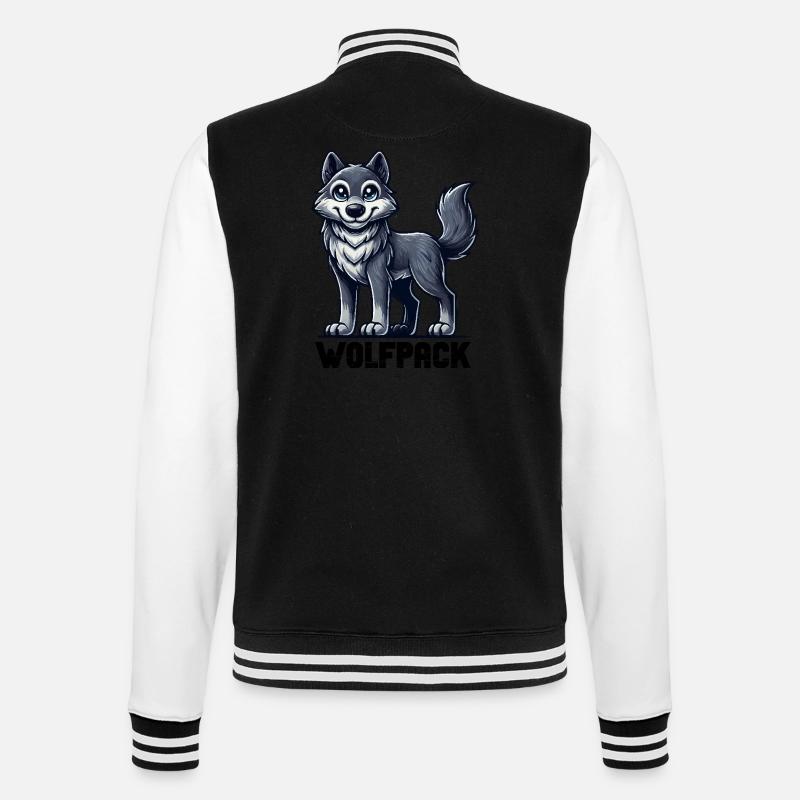Wolf Comic - College Sweat Jacket - black/white