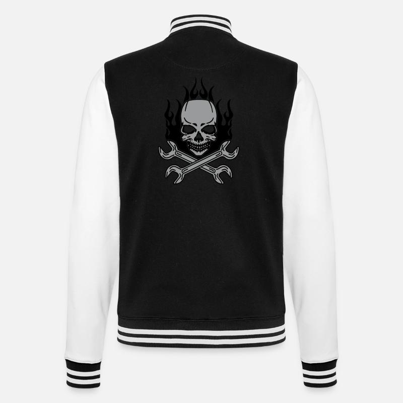 Tuning Skull - College-Sweatjacke - Schwarz/Weiß