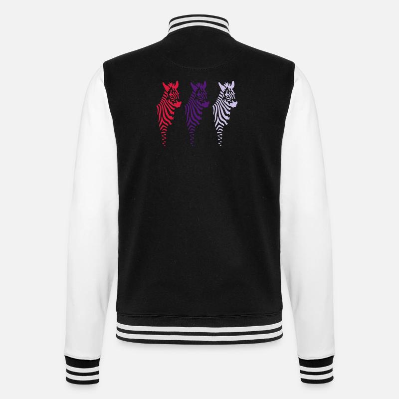 three zebras (b) - College Sweat Jacket - black/white
