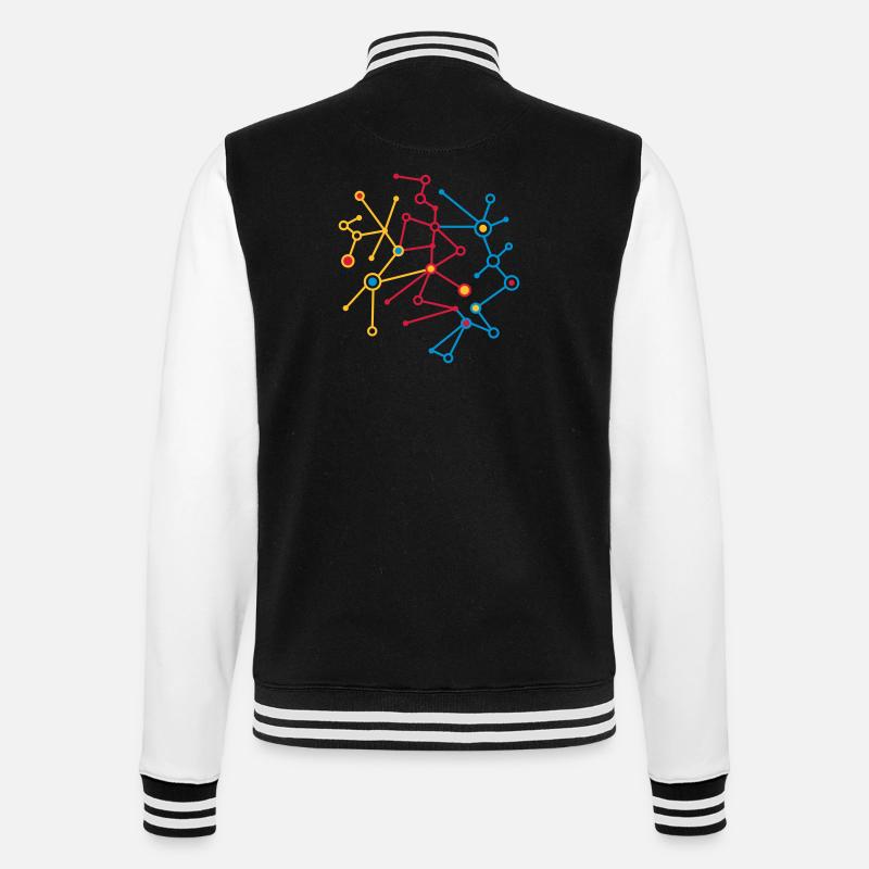 molecular pattern - College Sweat Jacket - black/white