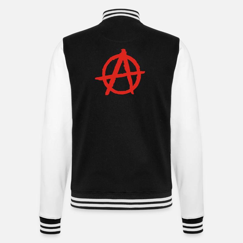 anarchy - College-Sweatjacke - Schwarz/Weiß