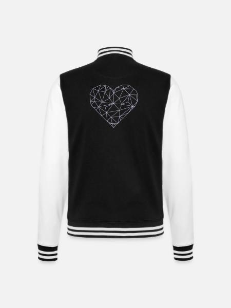 herz - College-Sweatjacke - Schwarz/Weiß