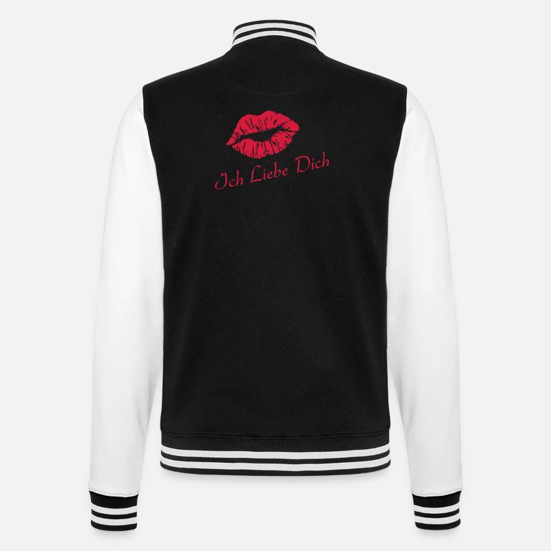 Ich Liebe Dich - College-Sweatjacke - Schwarz/Weiß