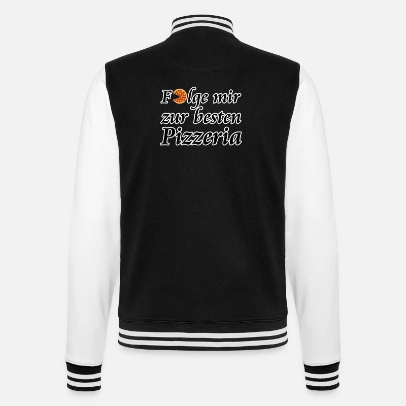 Beste Pizzeria, Pizza, Fun, Geschenk - College-Sweatjacke - Schwarz/Weiß