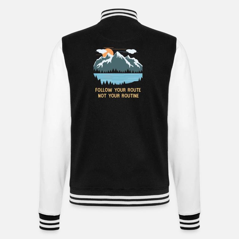 mountains - College Sweat Jacket - black/white