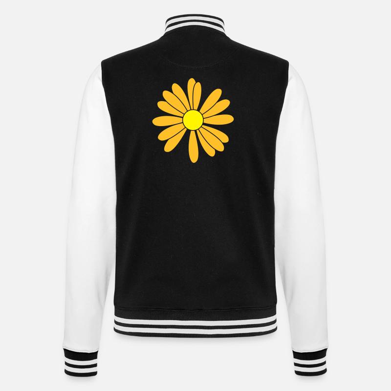 Patch de fleurs - Veste Teddy - noir/blanc