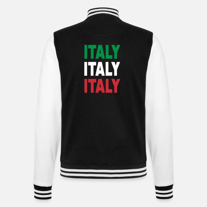 Italy / Gift / Gift Idea - College Sweat Jacket - black/white