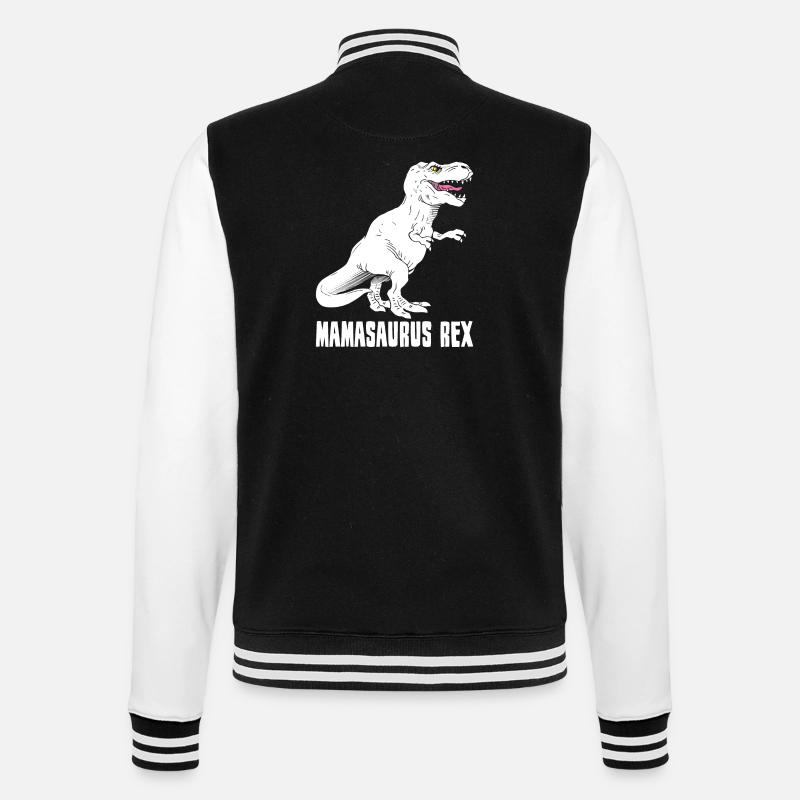 Mère Dinosaure - Mamasaurus Rex - Drôle - Veste Teddy - noir/blanc