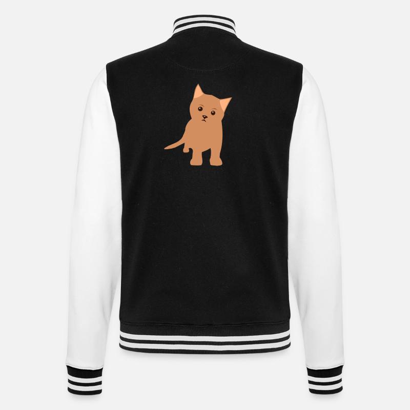 Chaton brun - Veste Teddy - noir/blanc