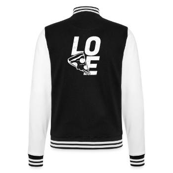 Love Pizza - College Sweat Jacket - black/white - Back - Marisol (170cm)