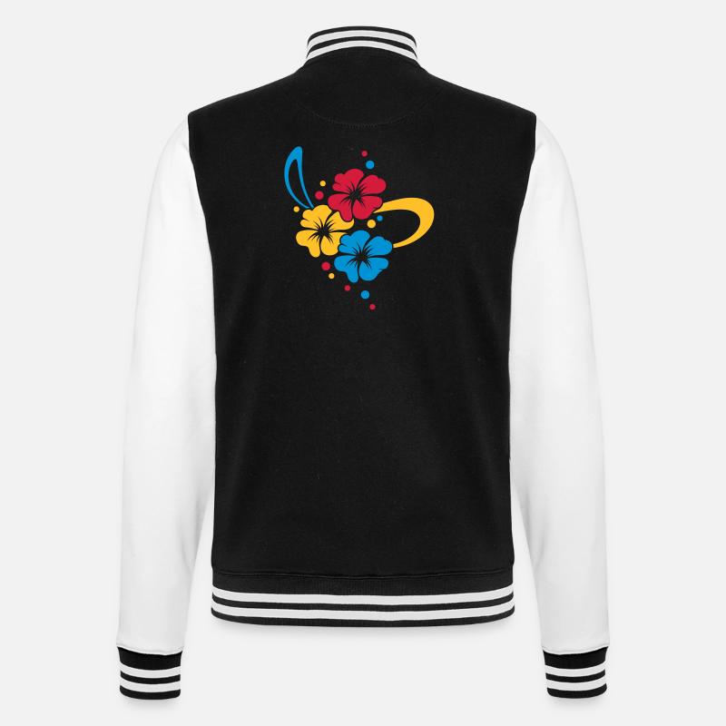 Blumenbouquet mit Schleife - College-Sweatjacke - Schwarz/Weiß