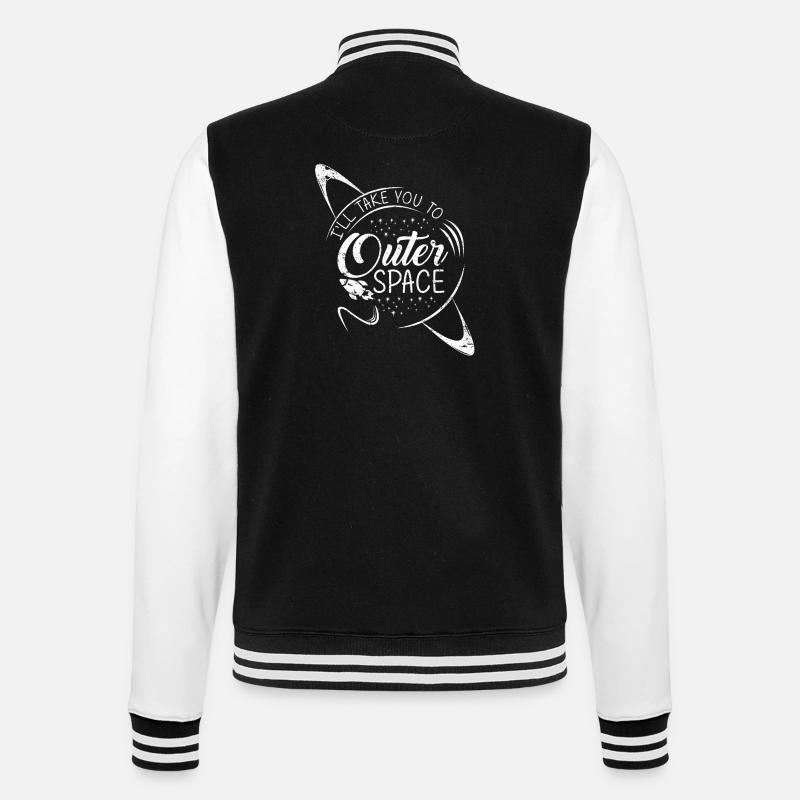Space Space Rocket Weightless Planet - College Sweat Jacket - black/white