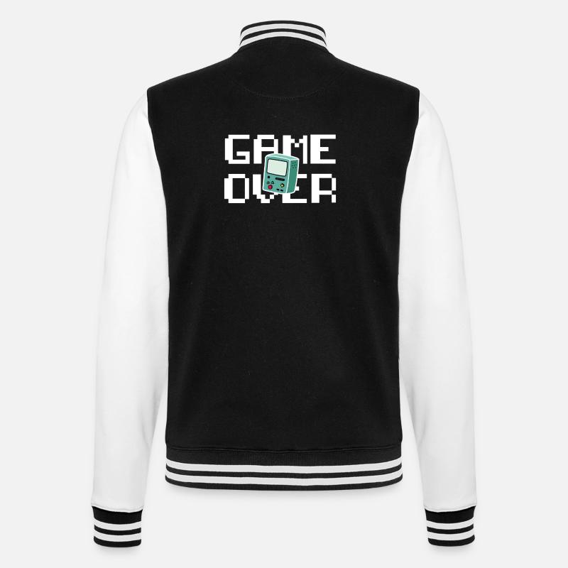 Game Over Retrogaming - College-Sweatjacke - Schwarz/Weiß