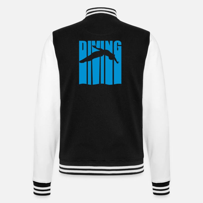 High diving - College Sweat Jacket - black/white